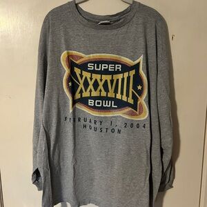NFL Super Bowl XXXVIII Gray Long Sleeve Tee